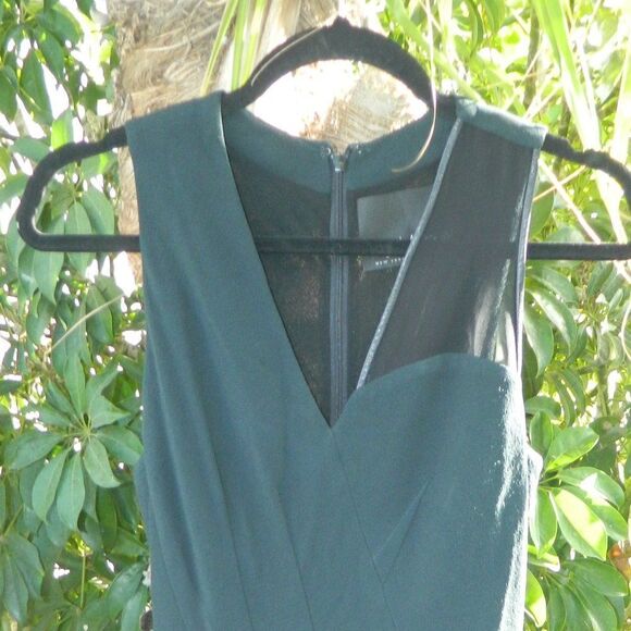 Yigal Azrouel Dress Green with Leather Trim Size 2‎ - Picture 2 of 16